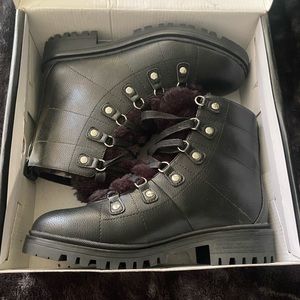 Nine West Weaton 3 Black Combat Boots 8.5